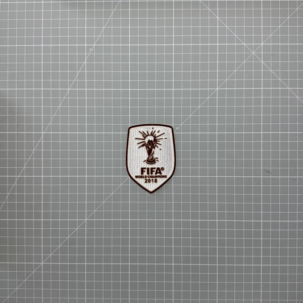 Écusson FIFA de champion du monde 2018 en version blanche, velours thermocollant