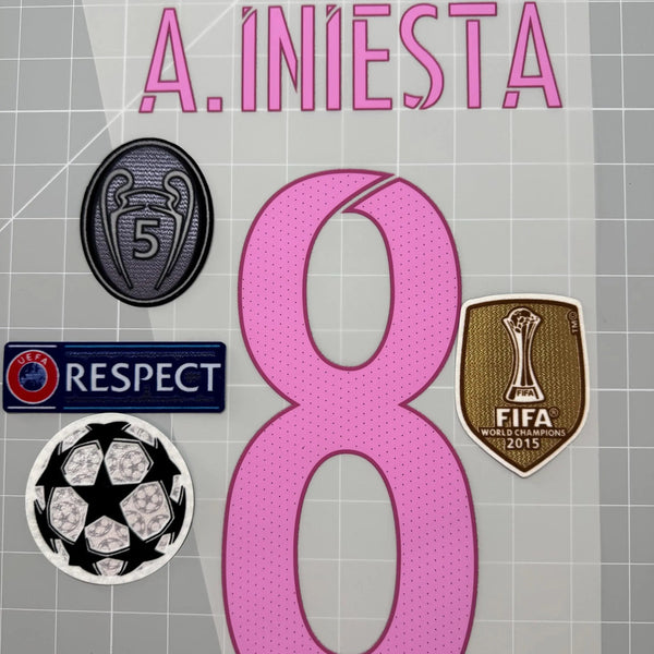 Flocage A.INIESTA #8 - FC Barcelone 2015/16 Away