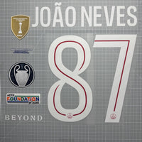 Kit flocage JOÃO NEVES #87 - PSG finale Ligue des Champions 2026 (Repro)