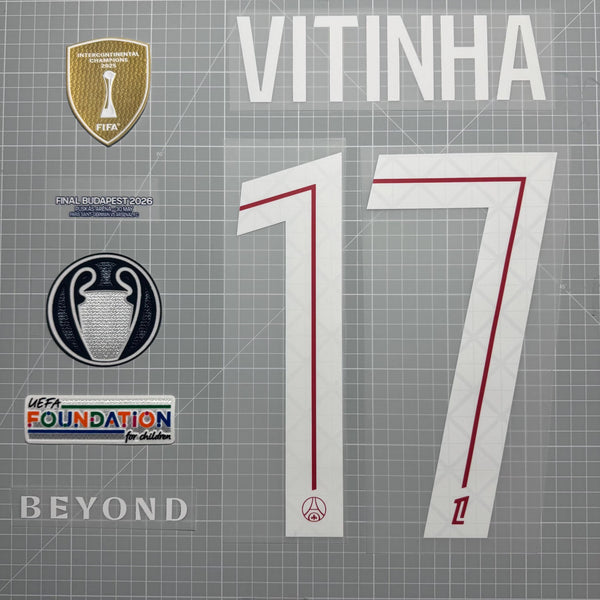 Kit flocage VITINHA #17 - PSG finale Ligue des Champions 2026