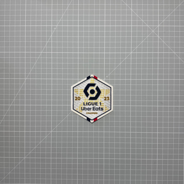 Écusson hexagonal de champion de France 2023 du PSG, Ligue 1 Uber Eats, thermocollant