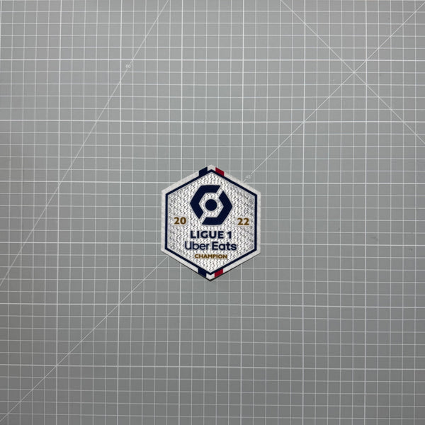Écusson hexagonal de champion de France 2022 du PSG, Ligue 1 Uber Eats, thermocollant