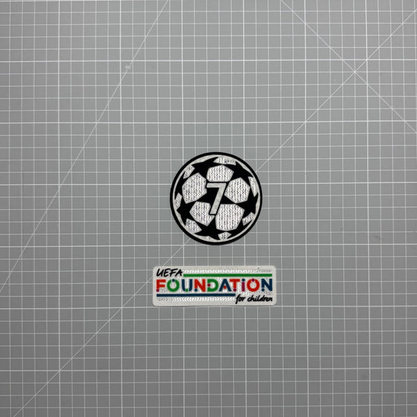 Starball Ligue des Champions au chiffre 7 et badge UEFA Foundation, thermocollants